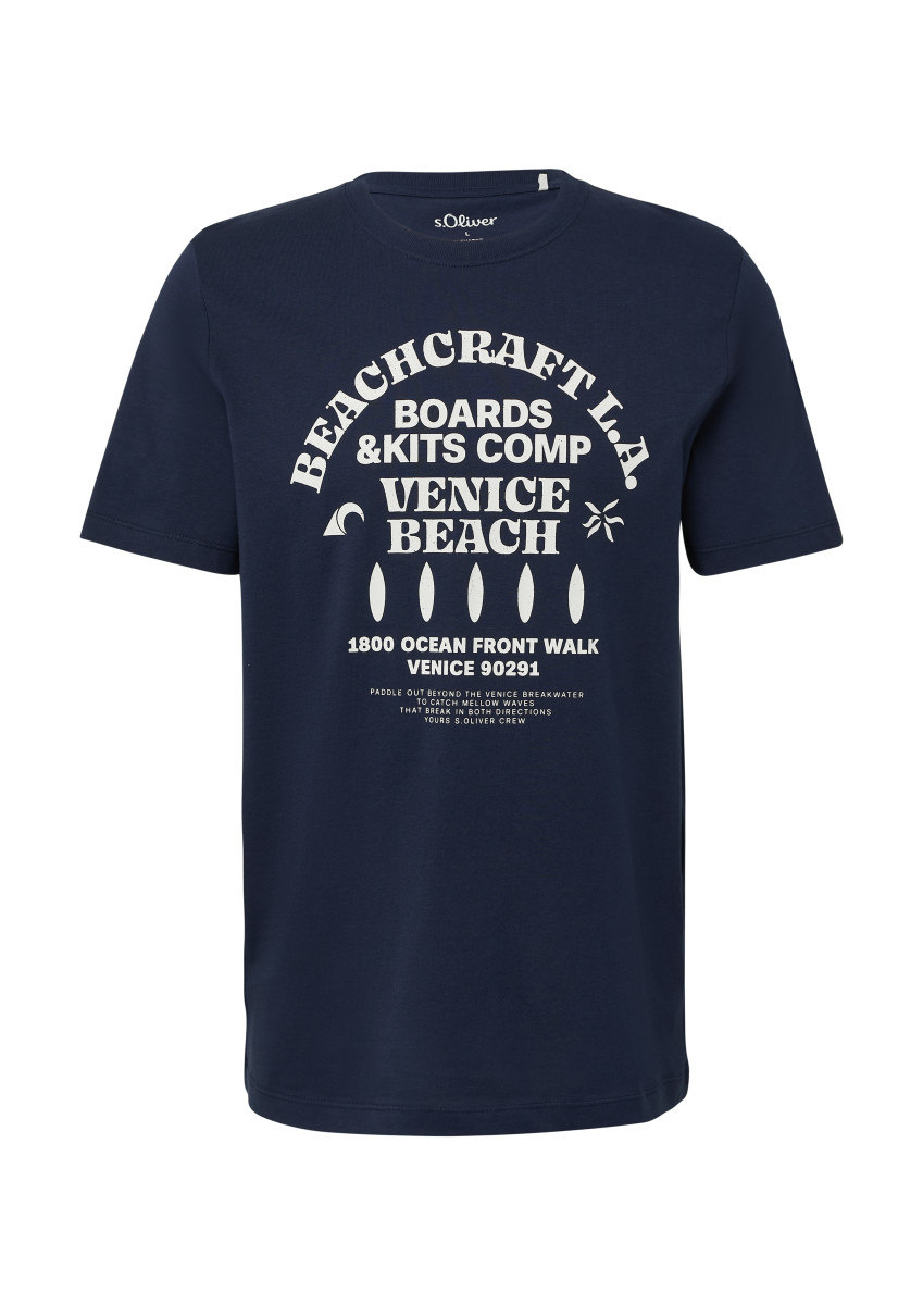 T-Shirt mit Print blau