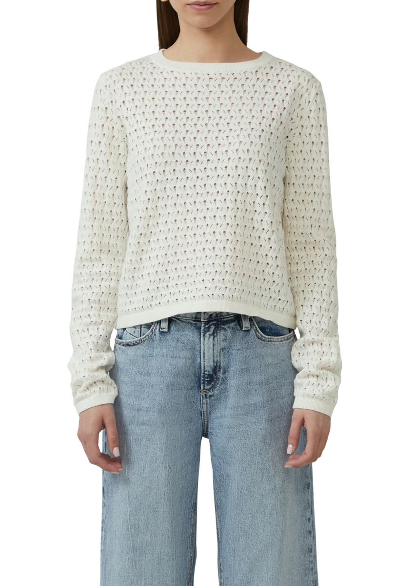Baumwollpullover mit Ajourmuster