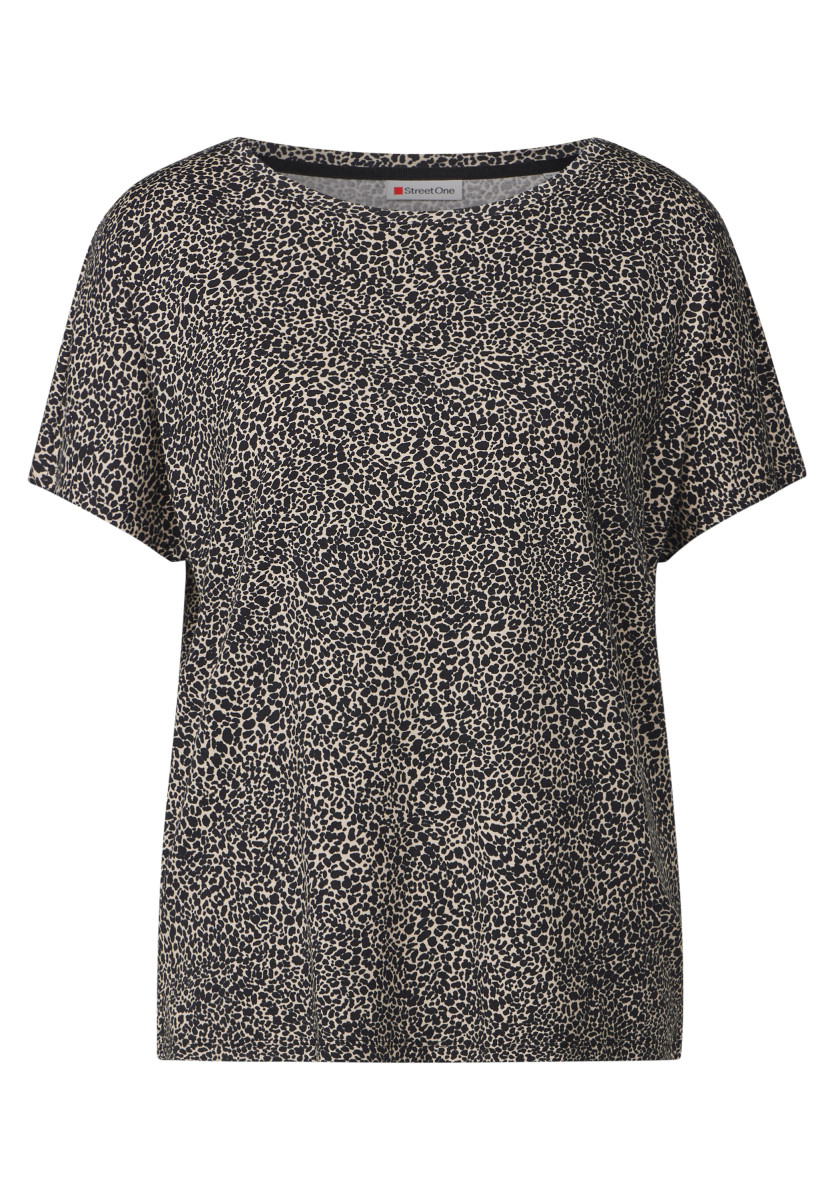 Shirt mit Leo-Muster creme