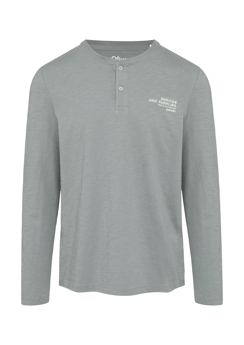 Longsleeve mit Henley-Ausschnitt grau