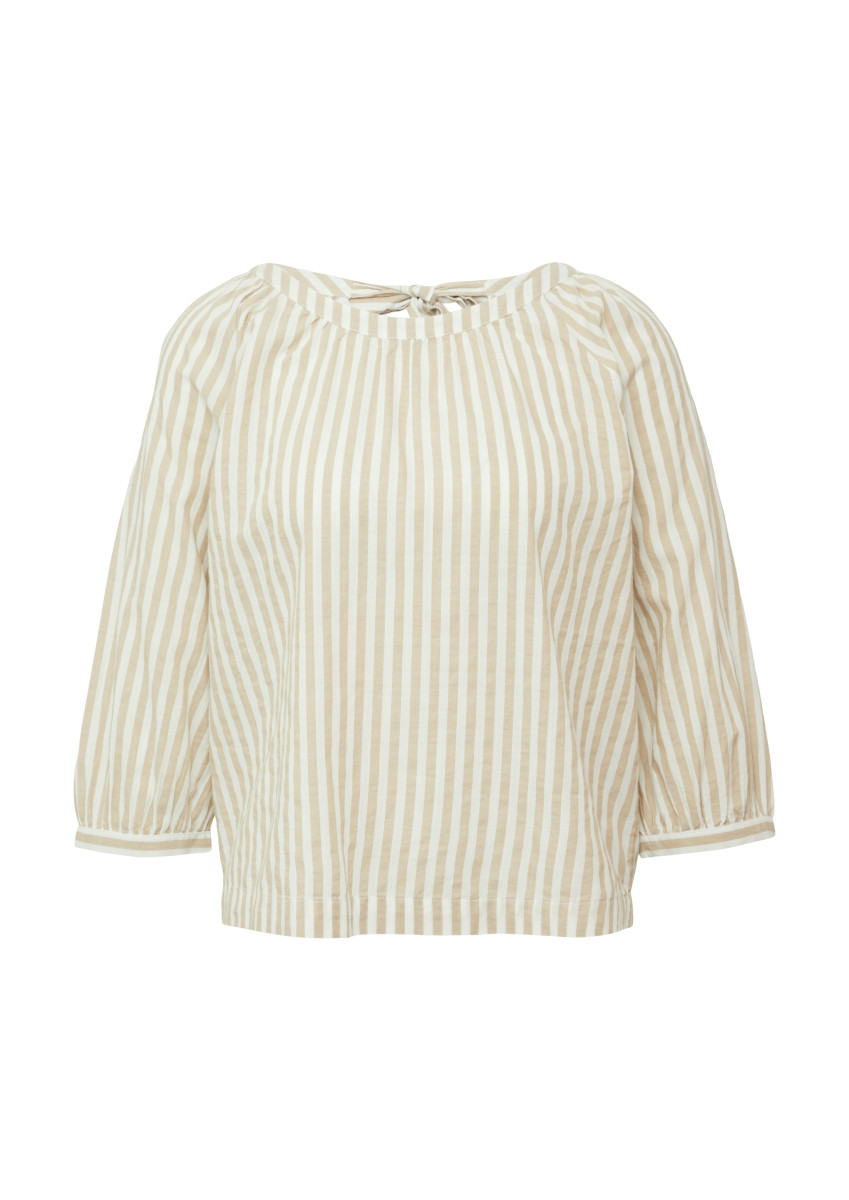 Streifen-Bluse im Relaxed Fit beige
