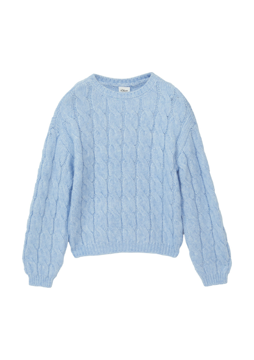 Strickpullover mit Zopfmuster