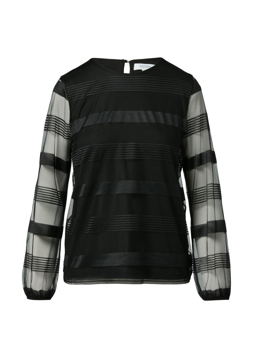 Gestreiftes Mesh-Shirt