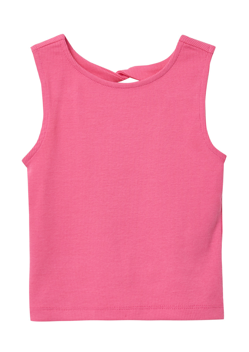Ripp-Top mit Cut-out pink