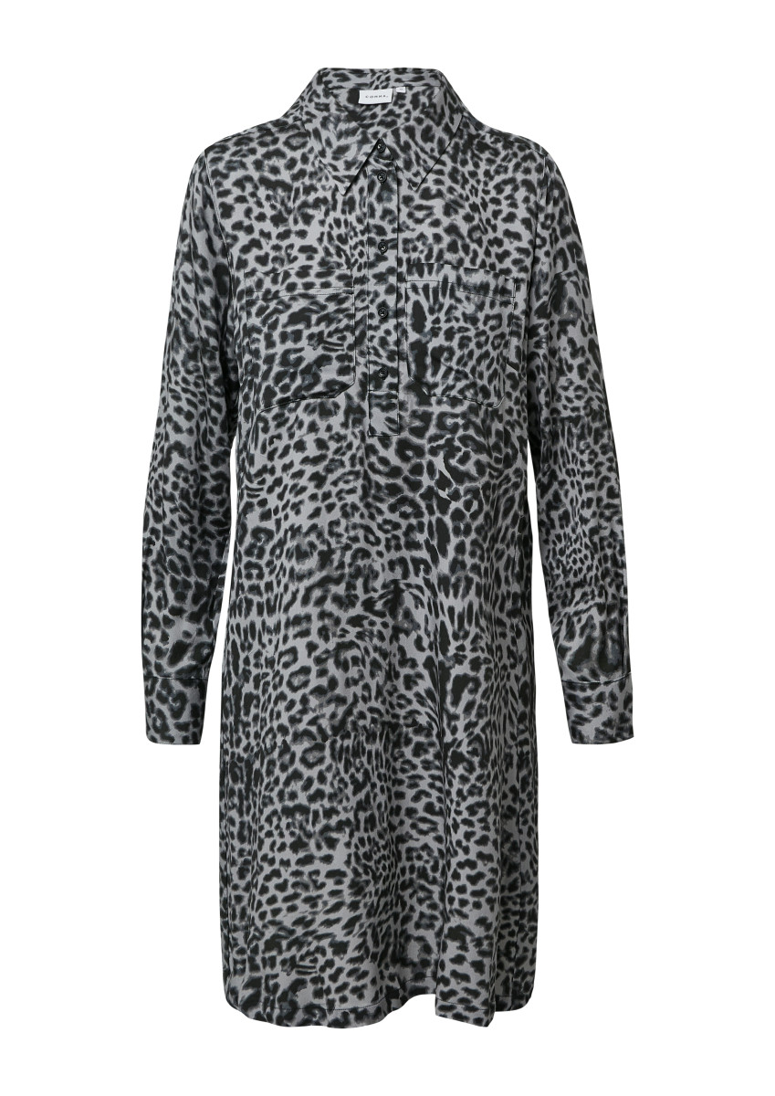 Hemdblusenkleid mit Leo-Print