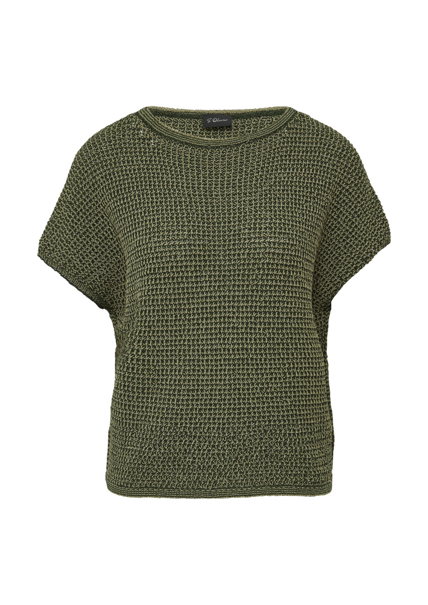 Ärmelloser Pullover im Loose Fit oliv
