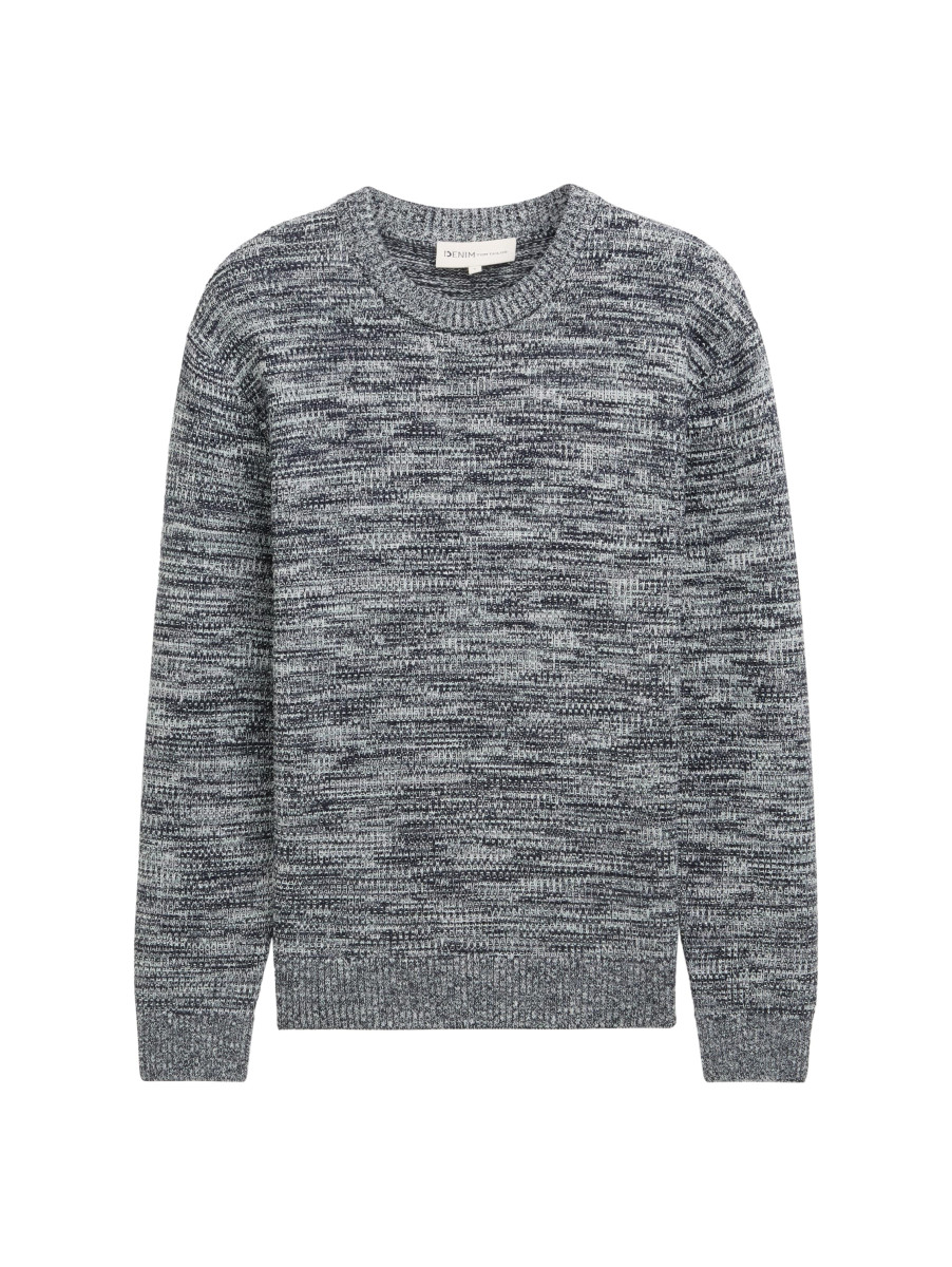 Strickpullover aus Baumwolle dunkelblau