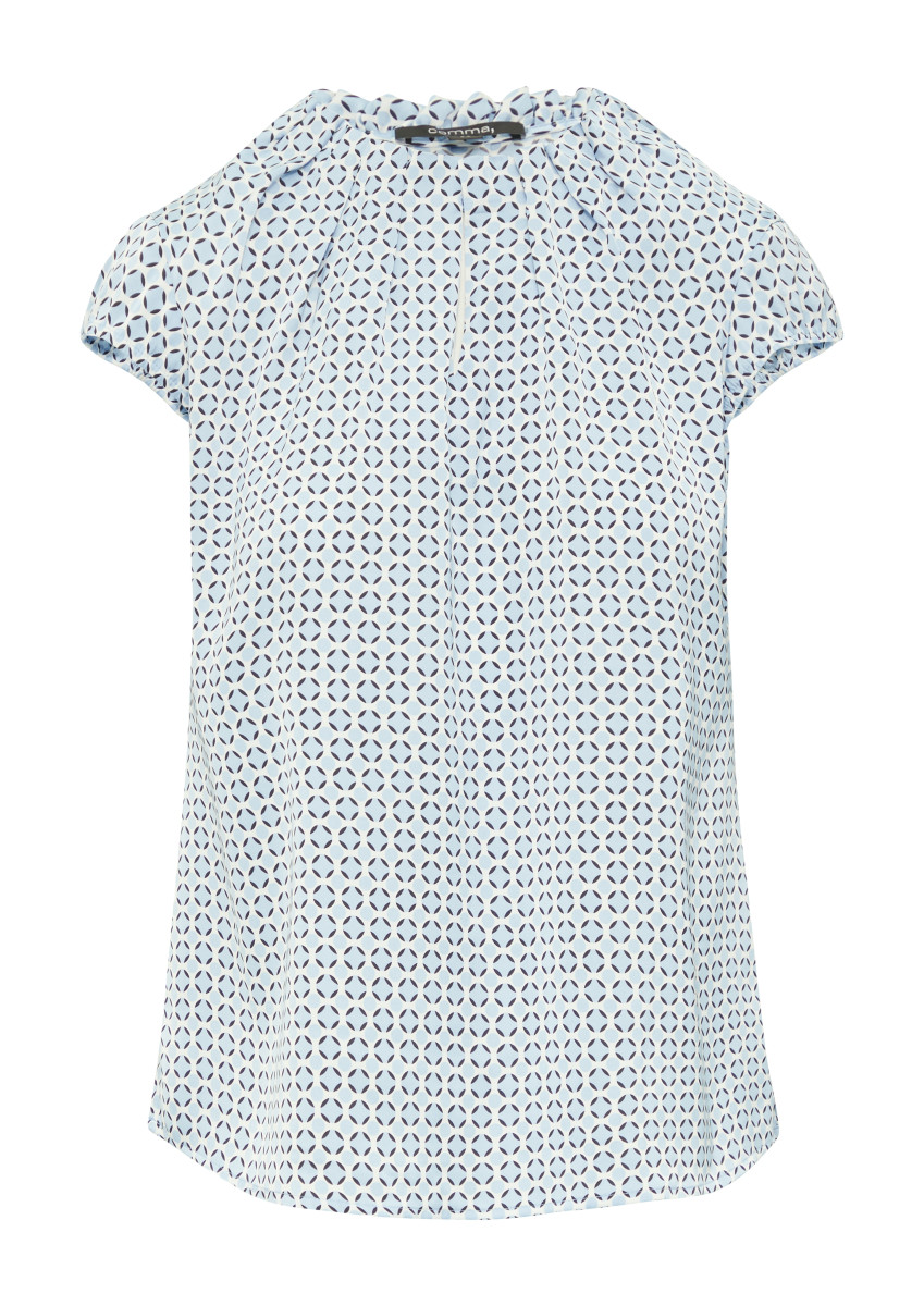 Satinbluse mit All-Over-Print