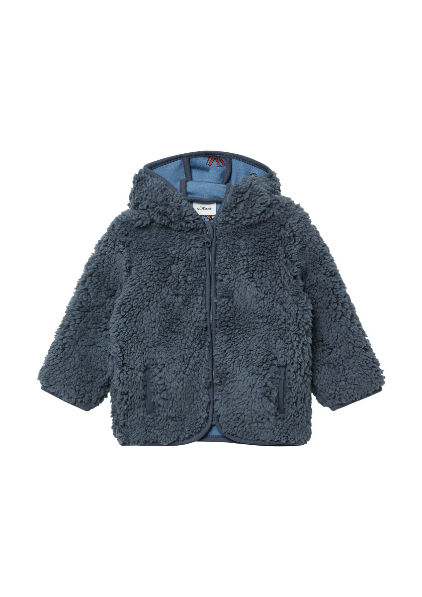 Unisex Jacke aus Teddyplüsch blau