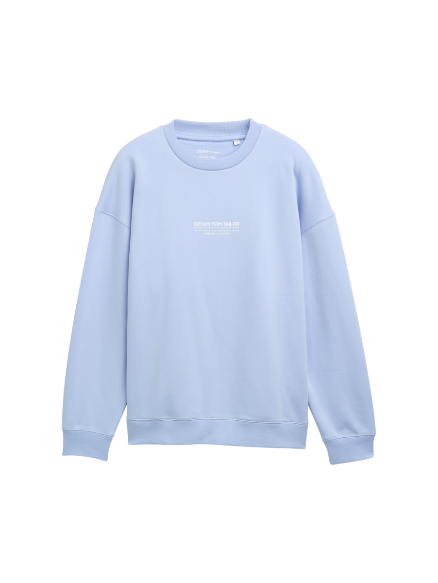 Sweatshirt mit Logo Print hellblau