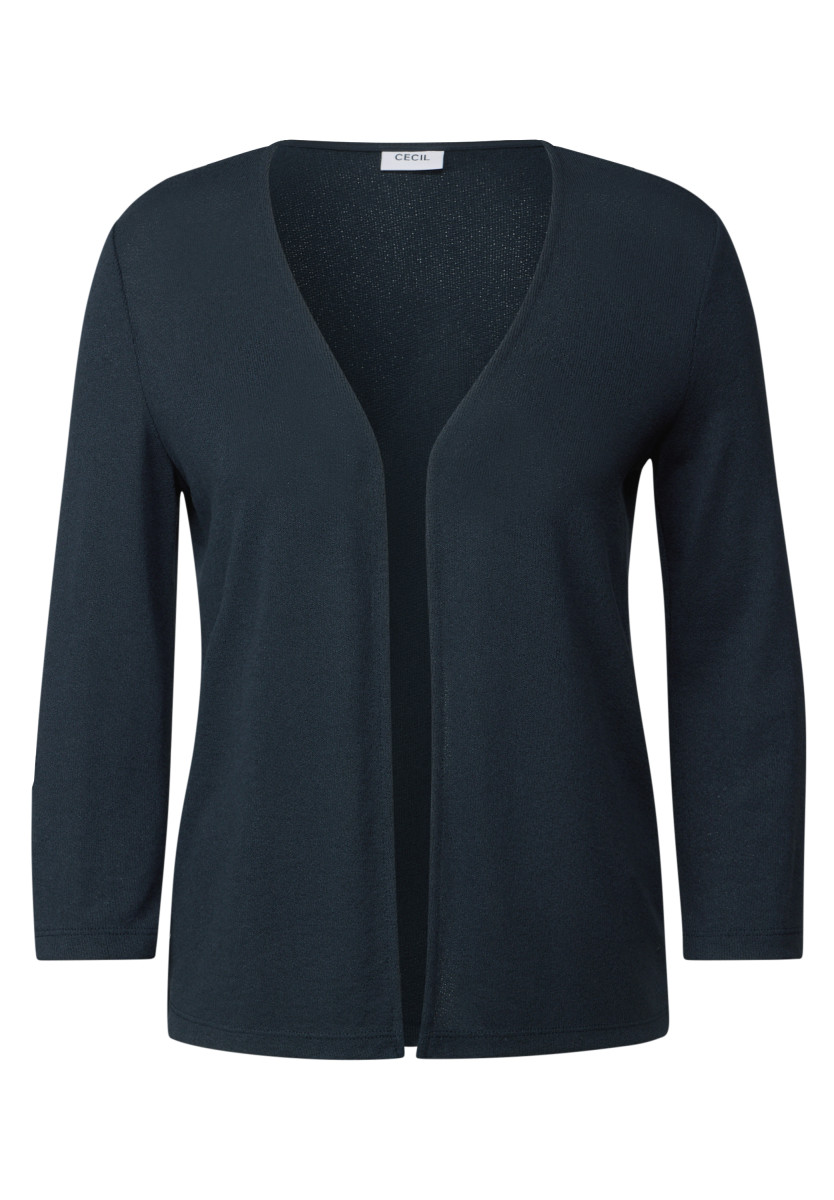 Offene Strukturjacke blau