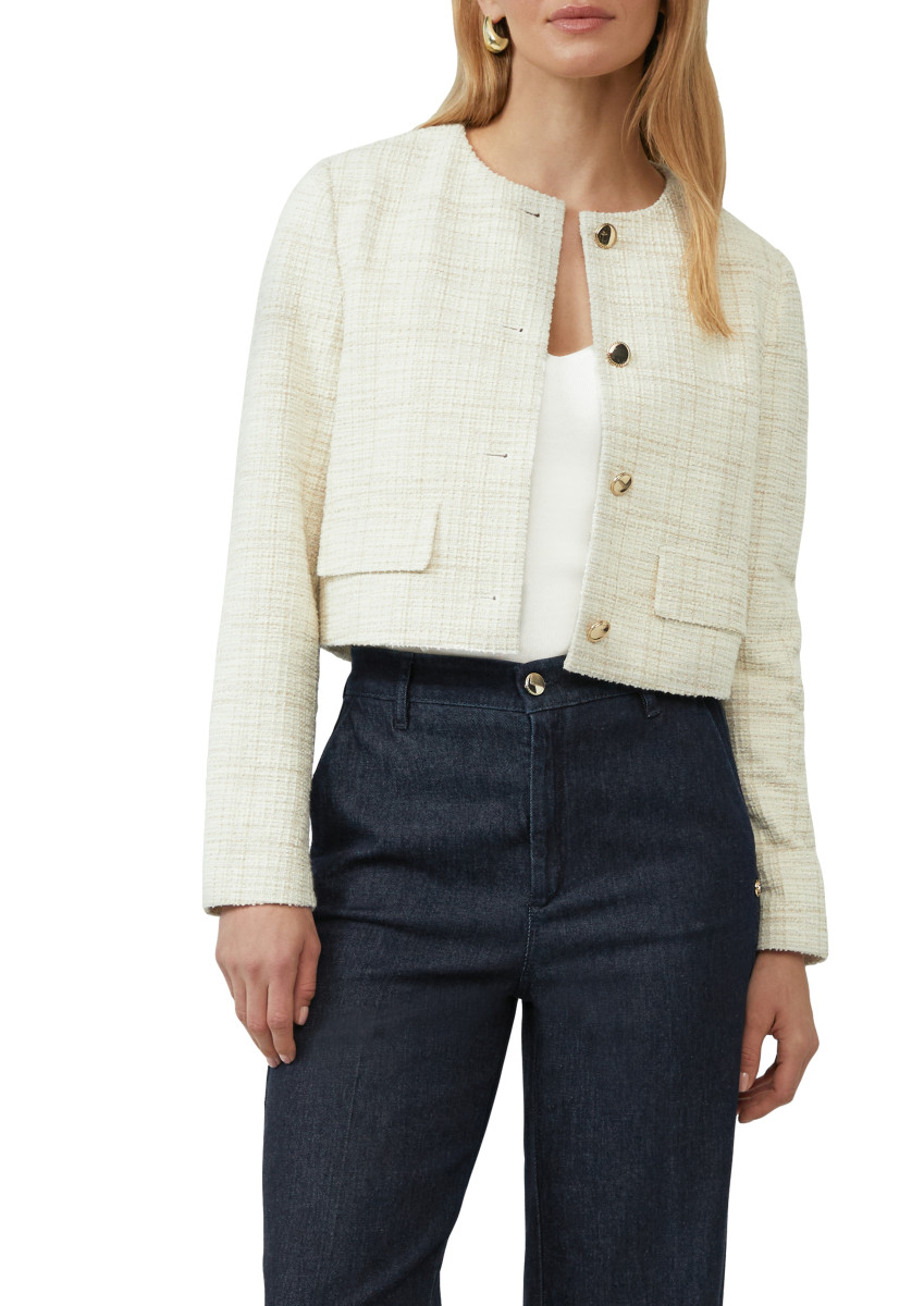 Bouclé-Blouson mit Glitzergarn