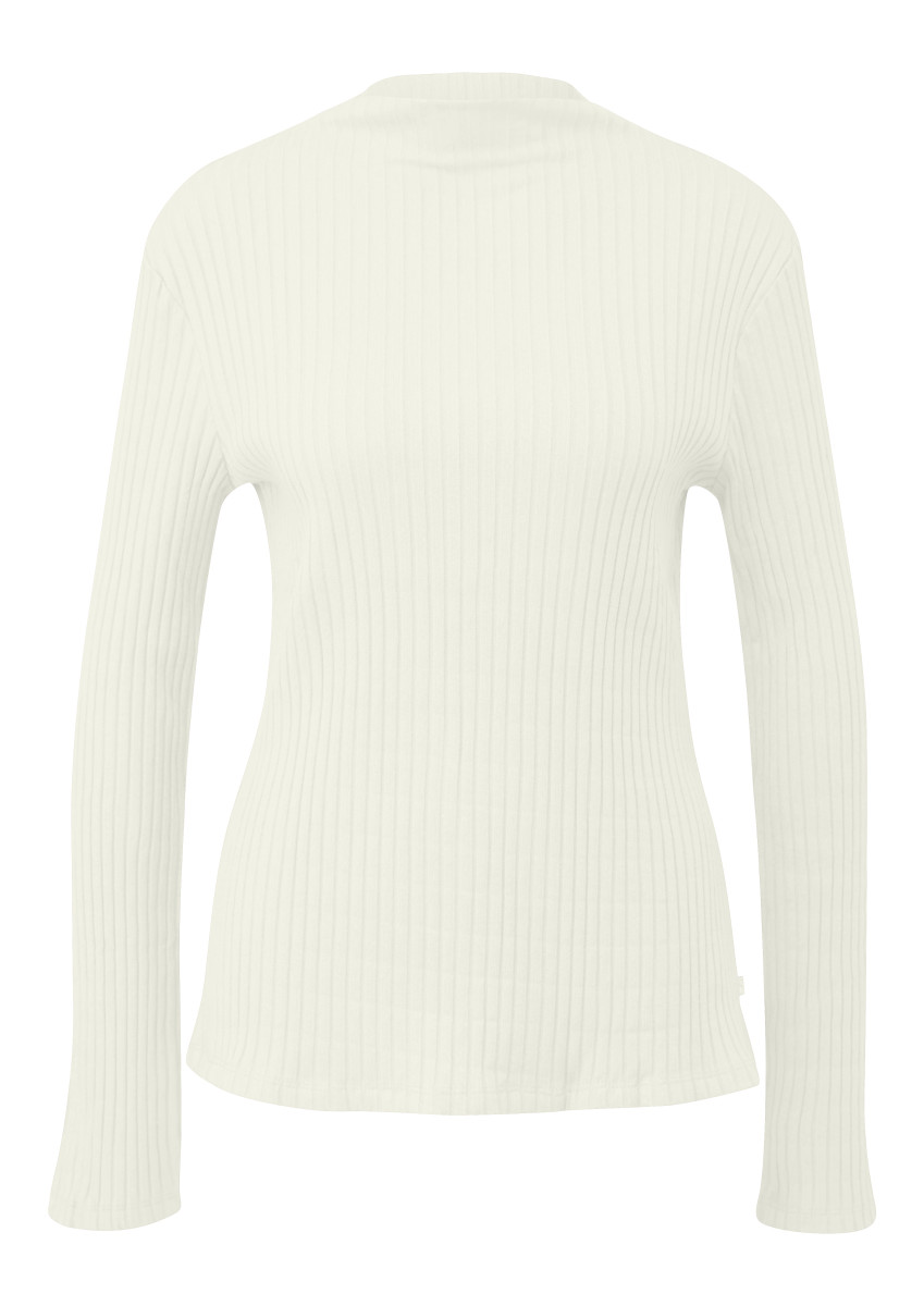 Geripptes Langarmshirt creme