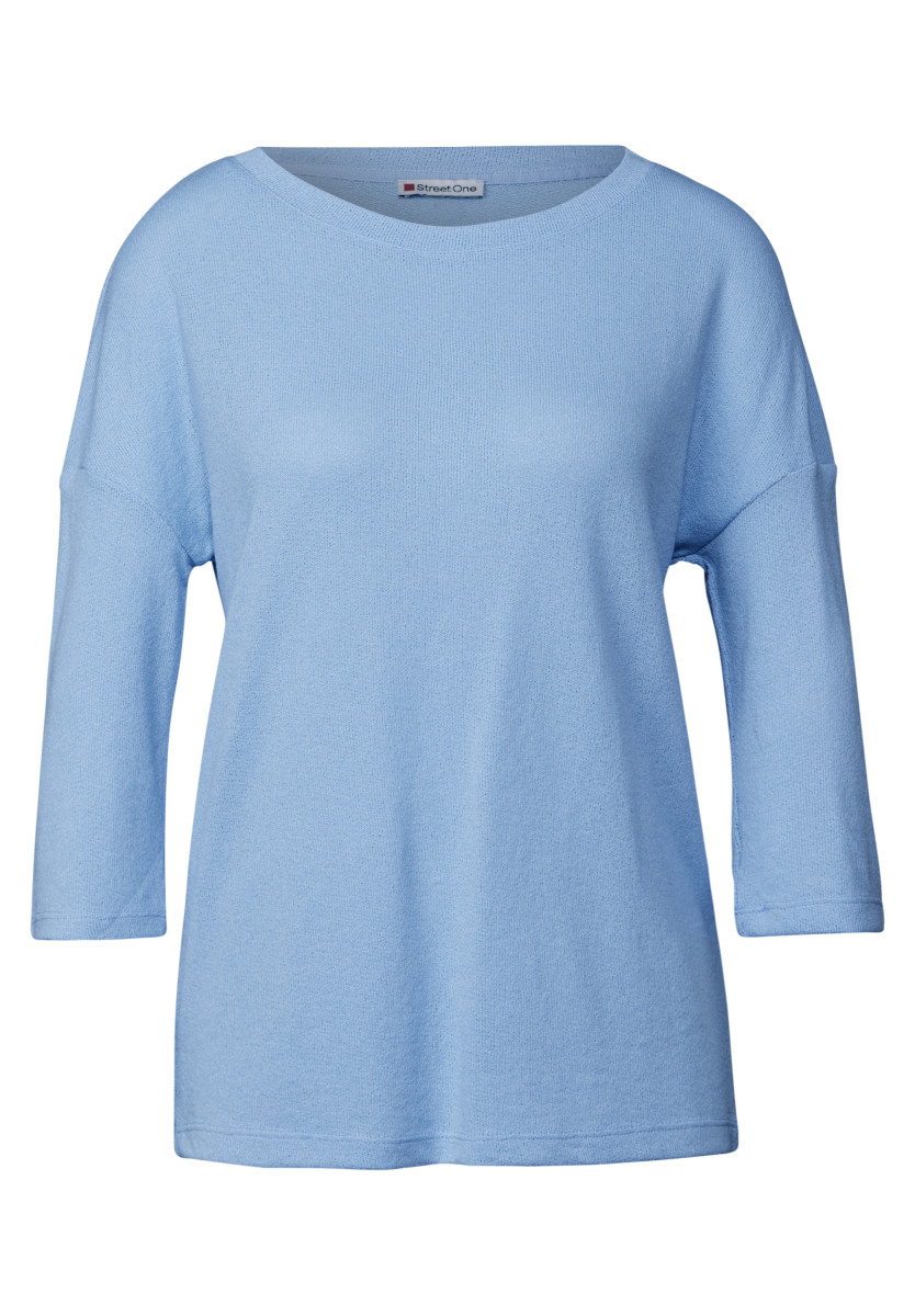 Strick-Look Shirt blau
