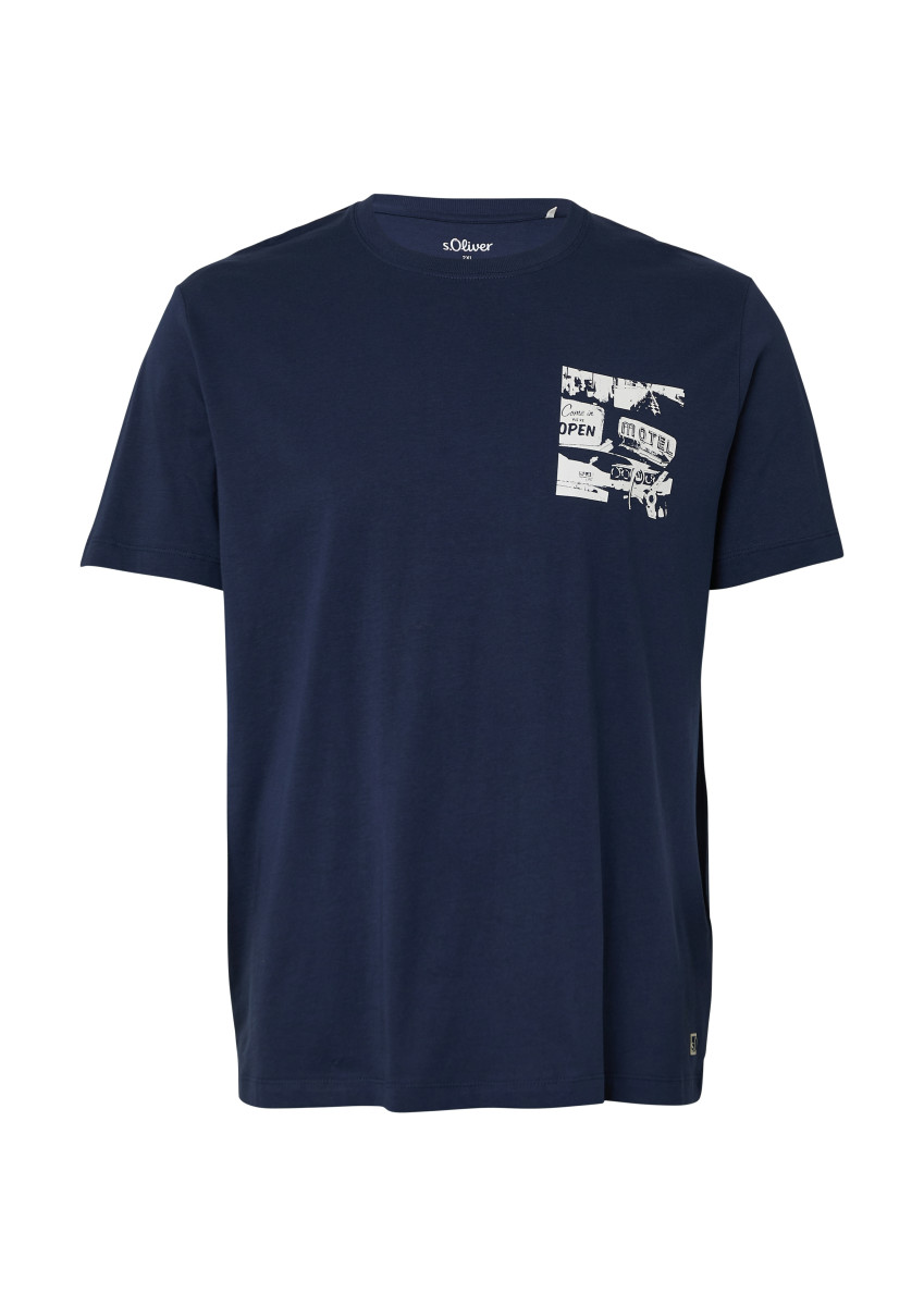 Jersey-T-Shirt dunkelblau