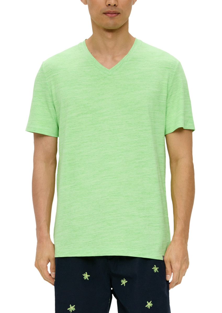 Meliertes T-Shirt Grün