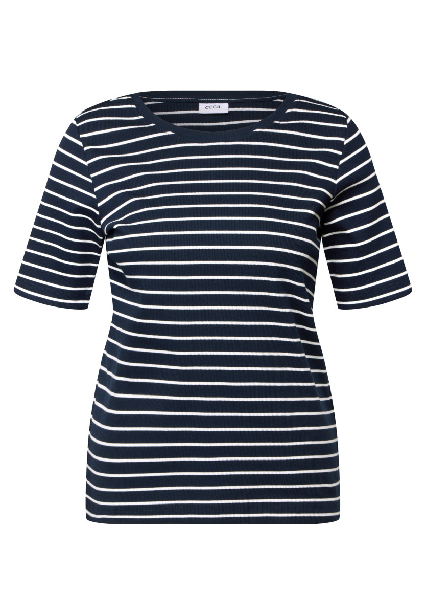 Gestreiftes T-Shirt dunkelblau