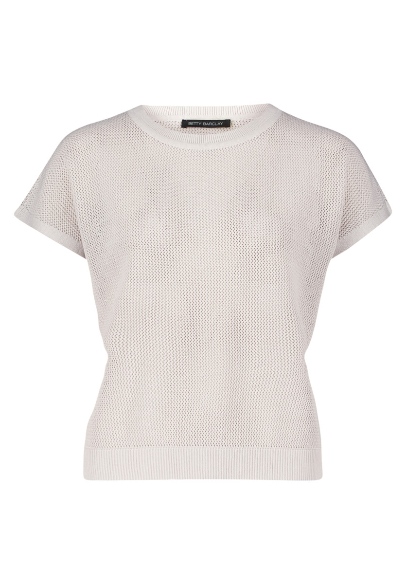 Lochstrick-Pullover weiß