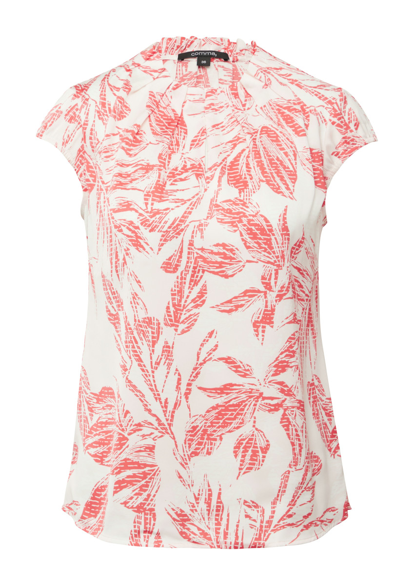 Gemusterte Satin-Bluse