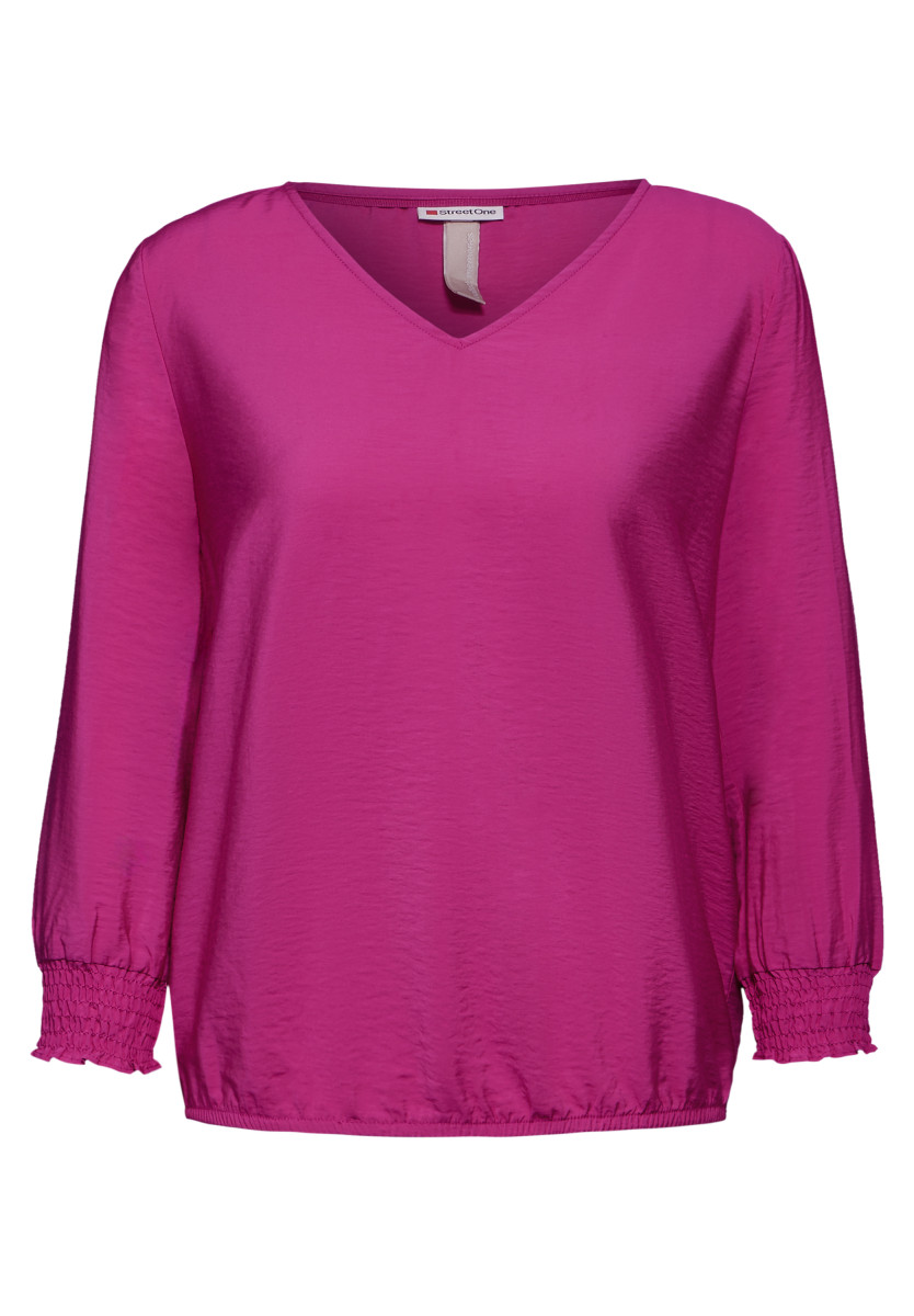 Bluse mit Smock-Detail pink