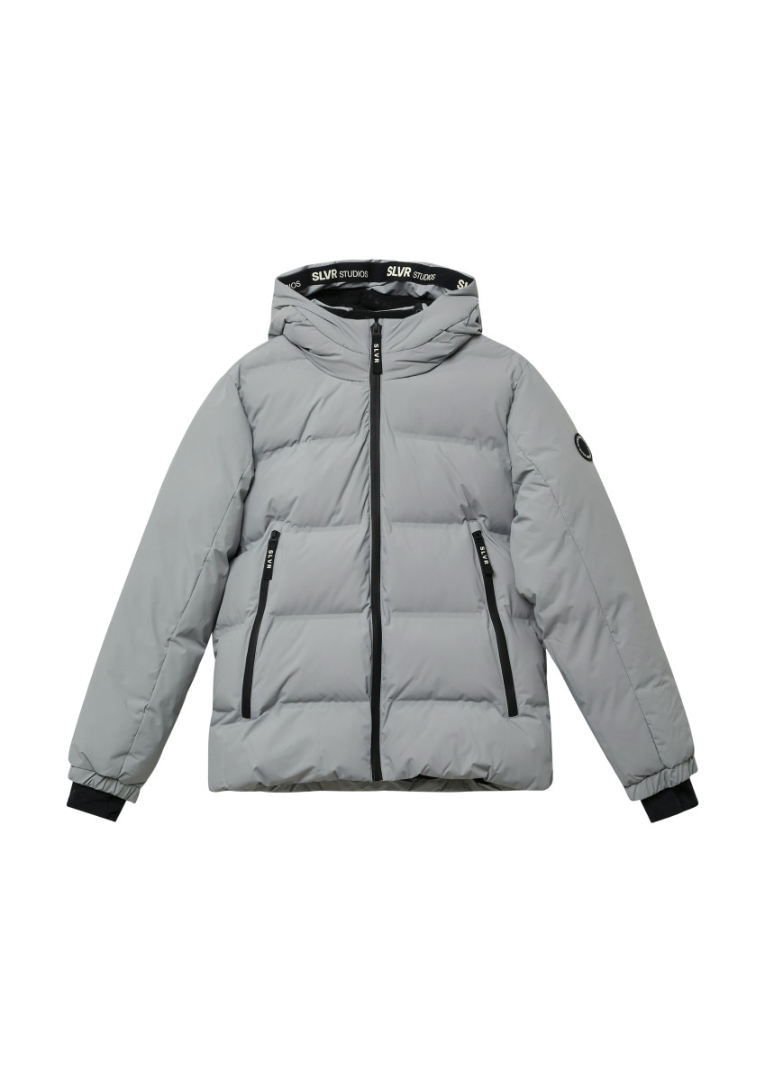 Winterjacke mit sportiven Details grau