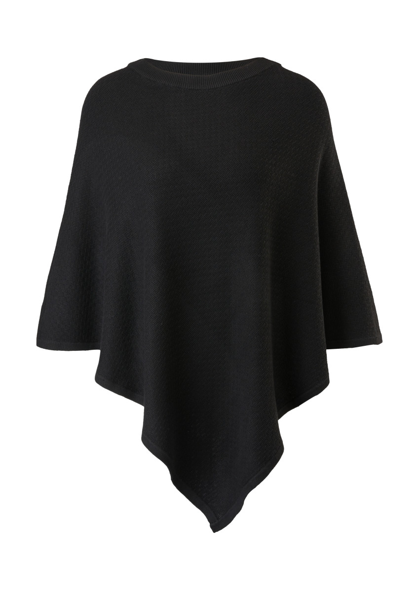 Poncho aus Baumwollmix schwarz