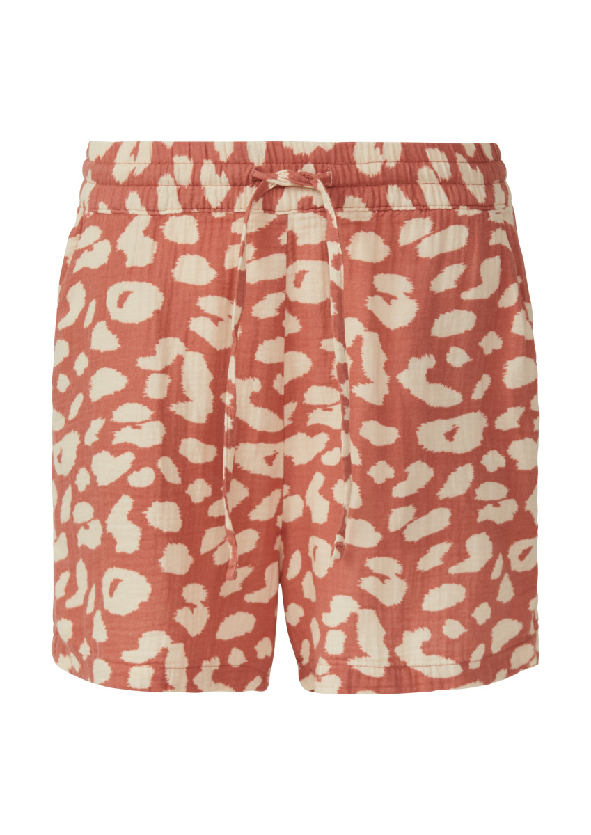 Shorts aus Musselin orange