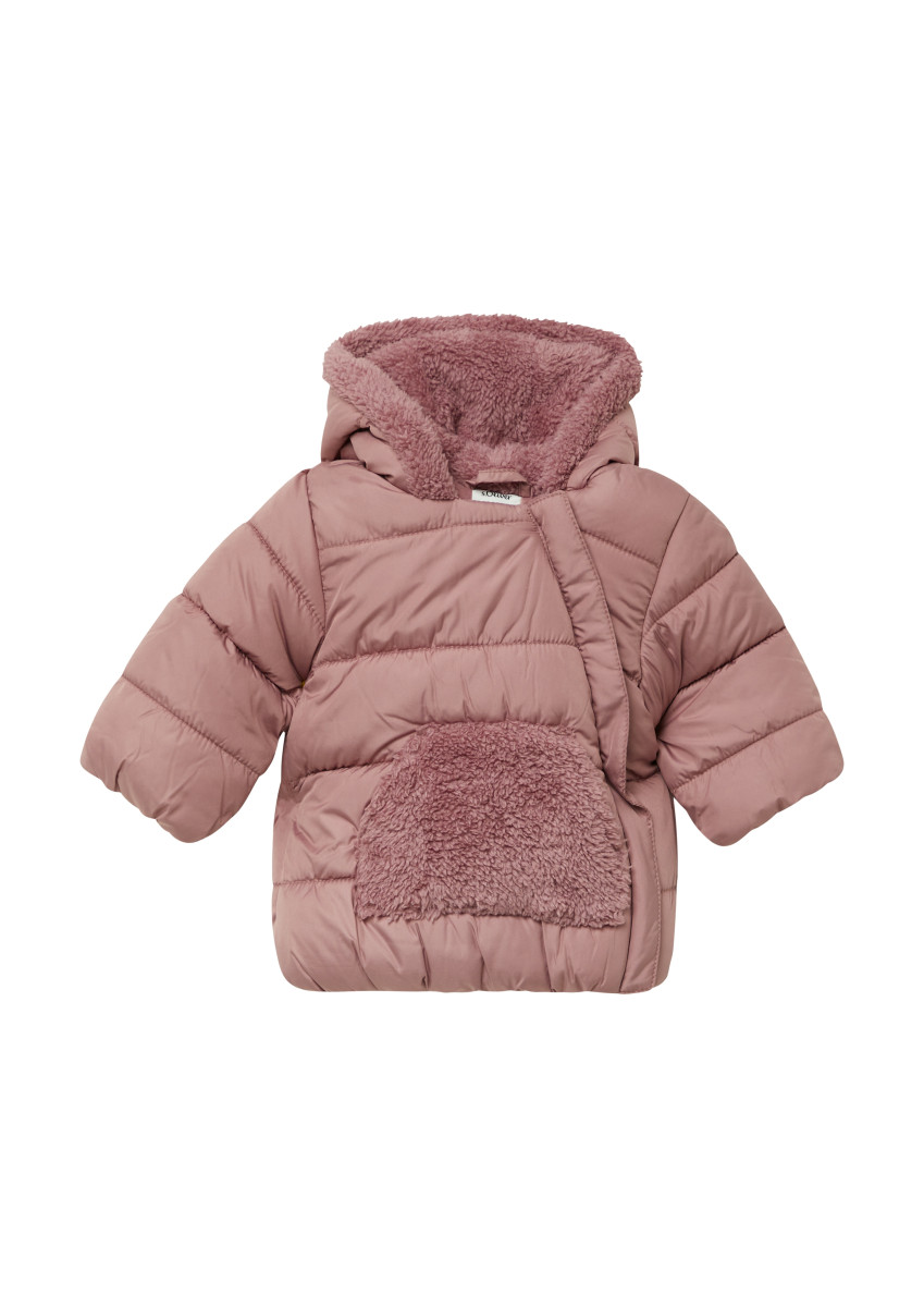 Steppjacke mit Teddyplüsch pink