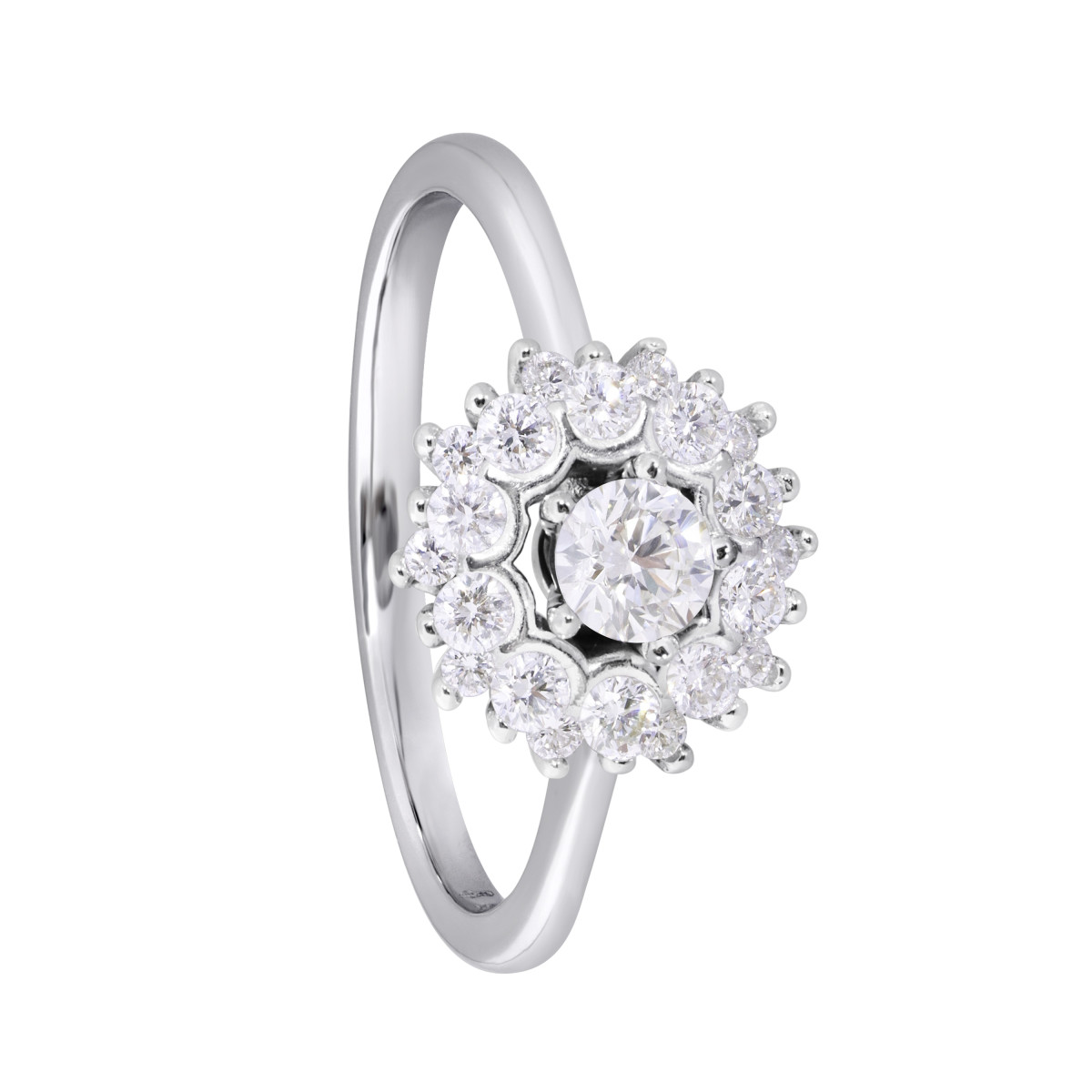 Ring 585 WG 21 Diamanten