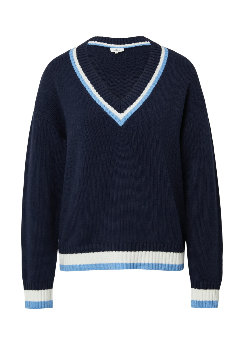 Strickpullover mit V-Ausschnitt