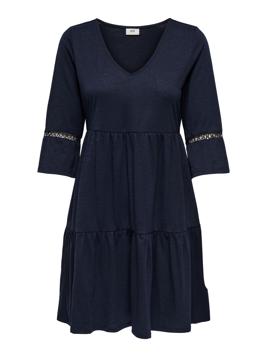 Gemustertes Kleid dunkelblau