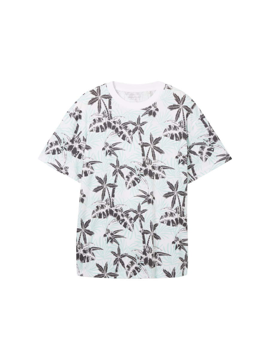 T-Shirt mit Allover-Print weiß