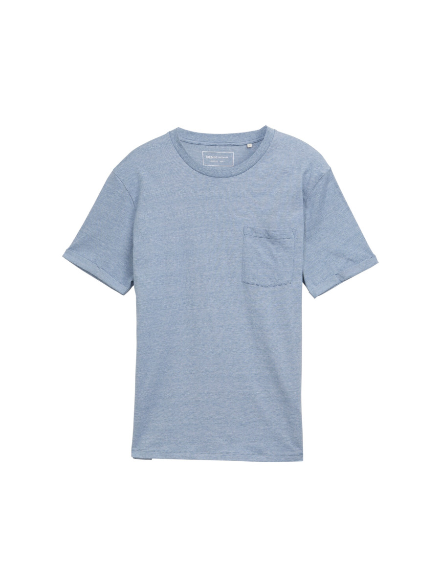 T-Shirt mit Brusttasche blau