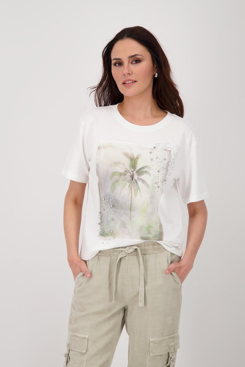 T-Shirt mit Palmenprint