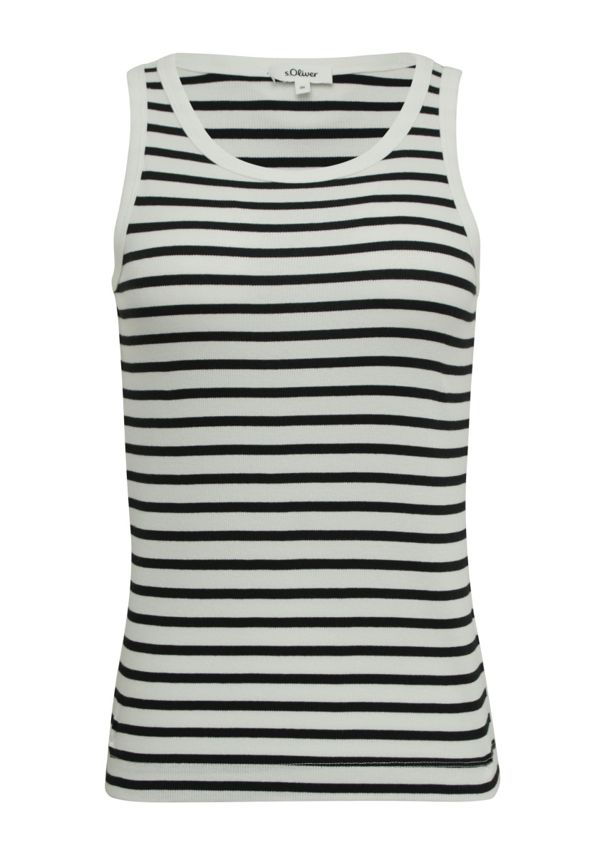 Slim-Fit-Top mit Rippstruktur creme