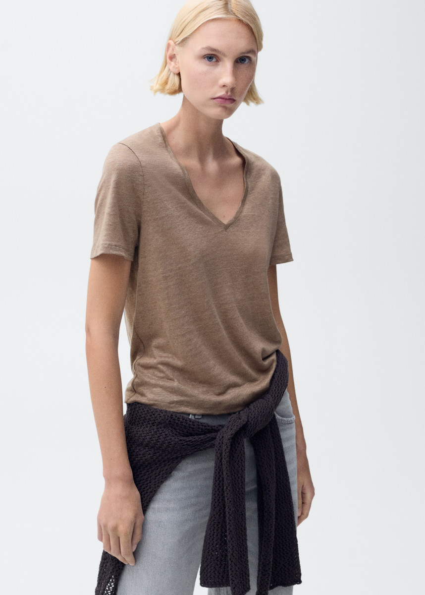 T-Shirt "Linito" hellbraun