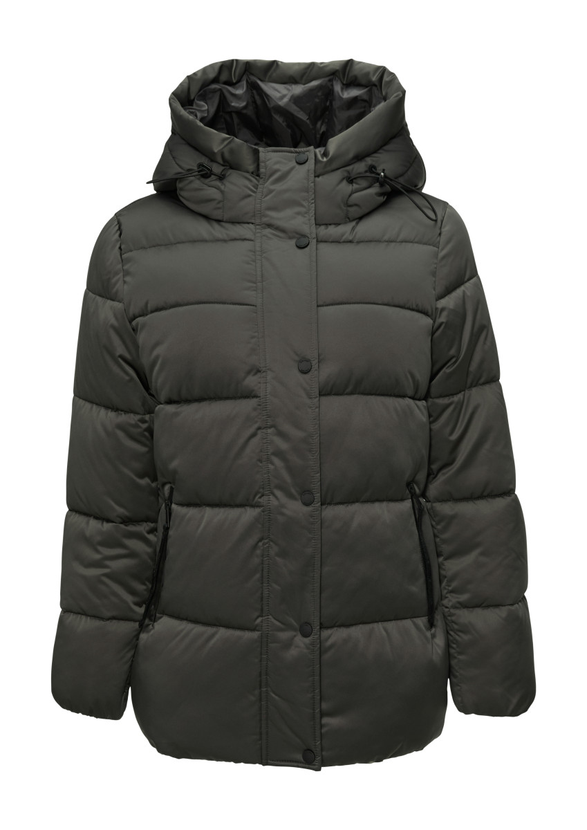 Pufferjacke in Satin-Optik grau