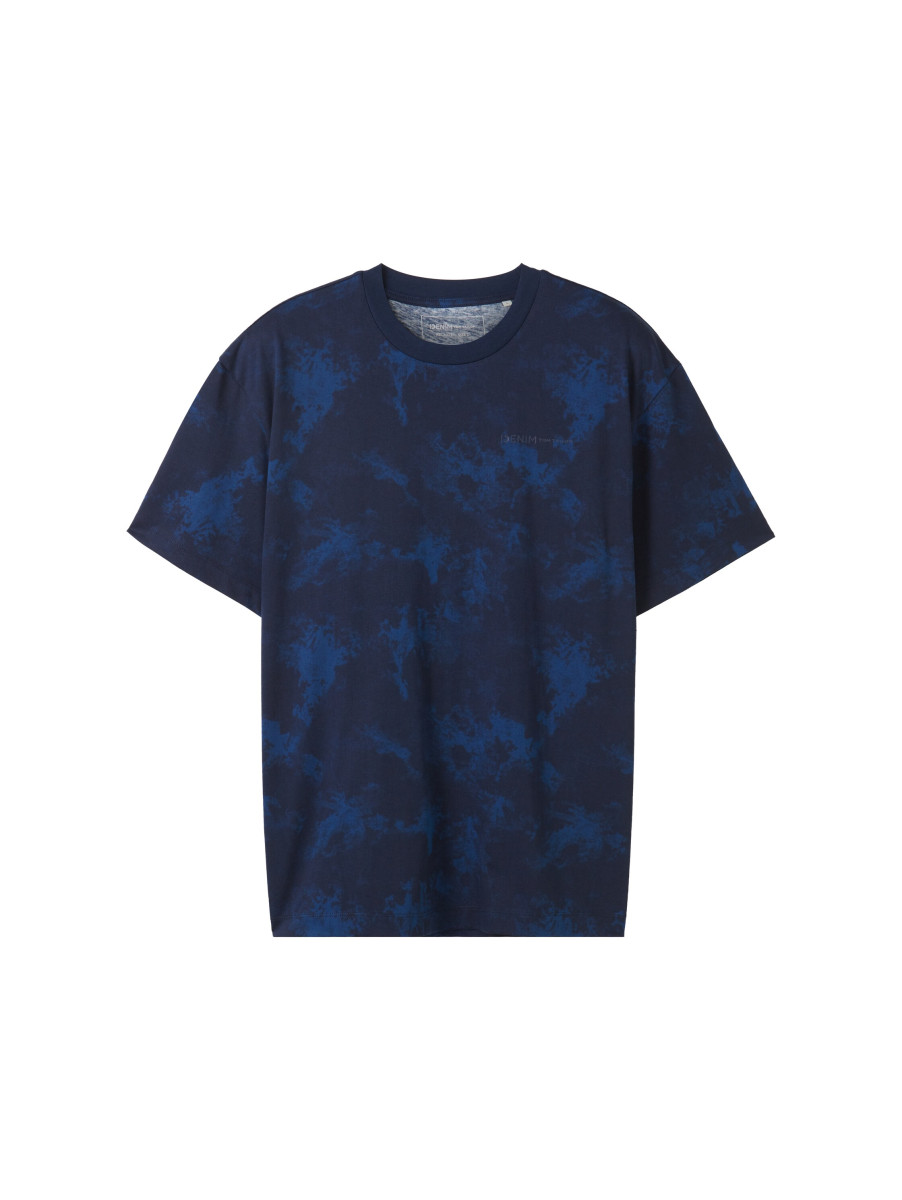 T-Shirt mit Allover Print dunkelblau