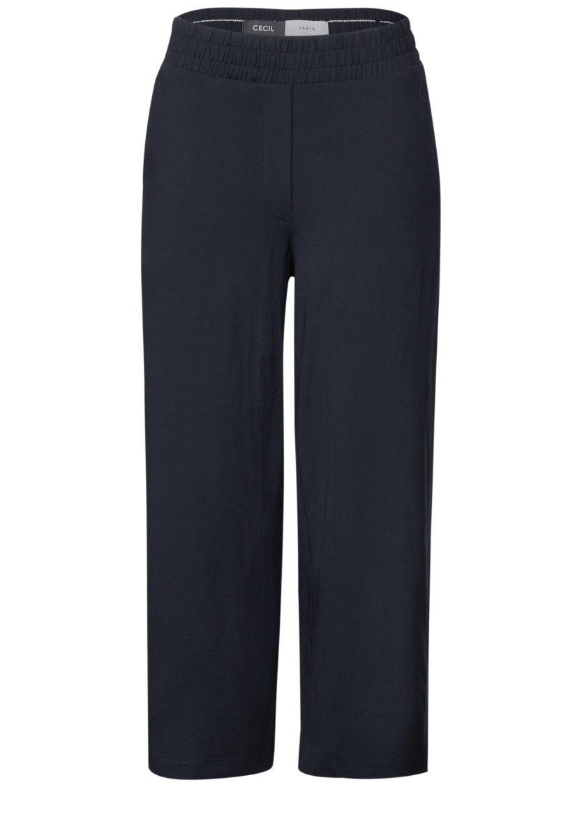 Wide Leg Jersey-Hose blau