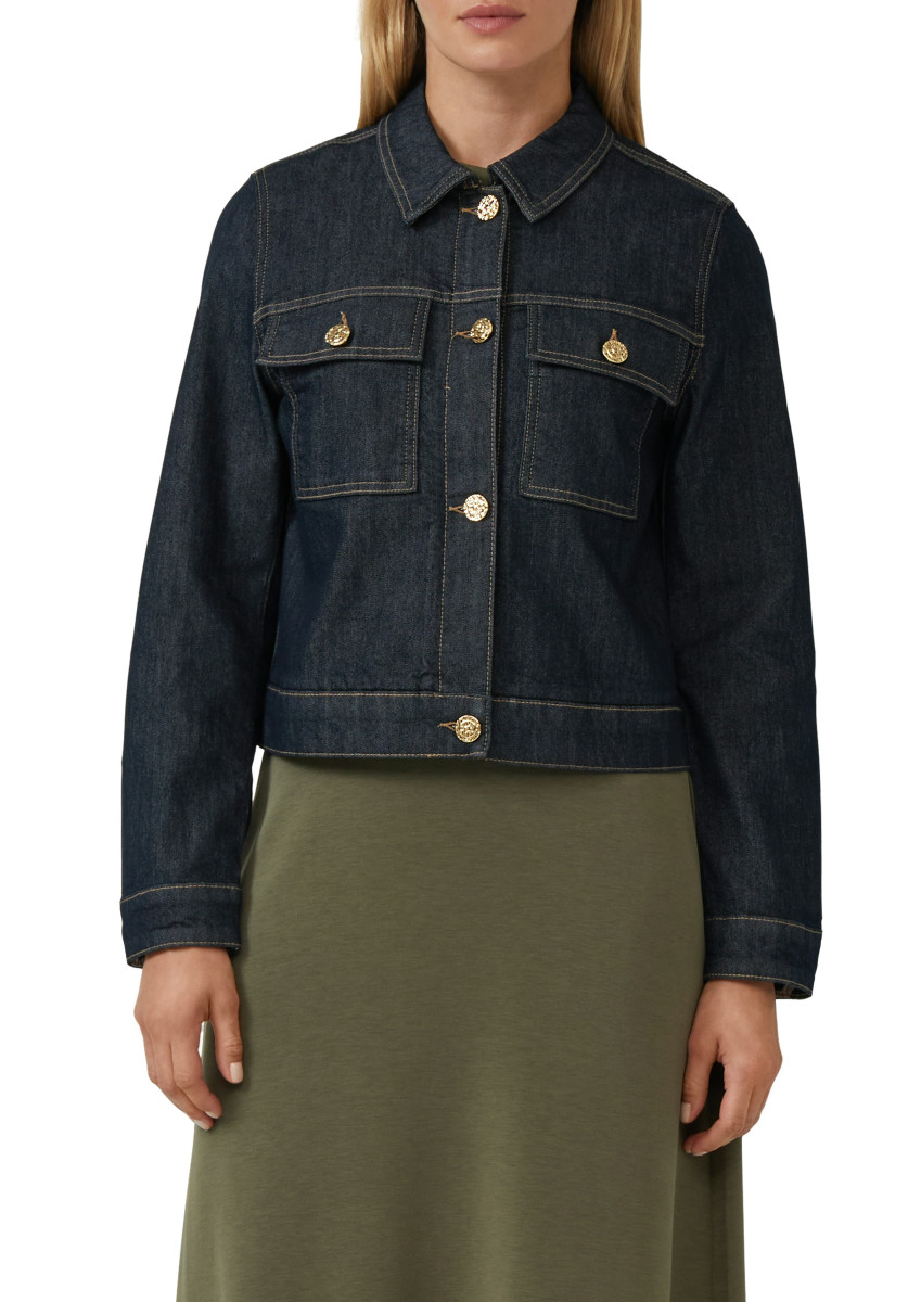 Jeansjacke mit Leo-Futter