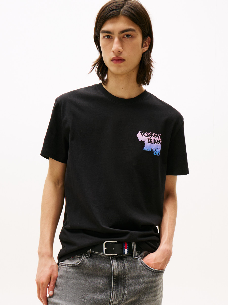 T-Shirt mit Rückenprint schwarz