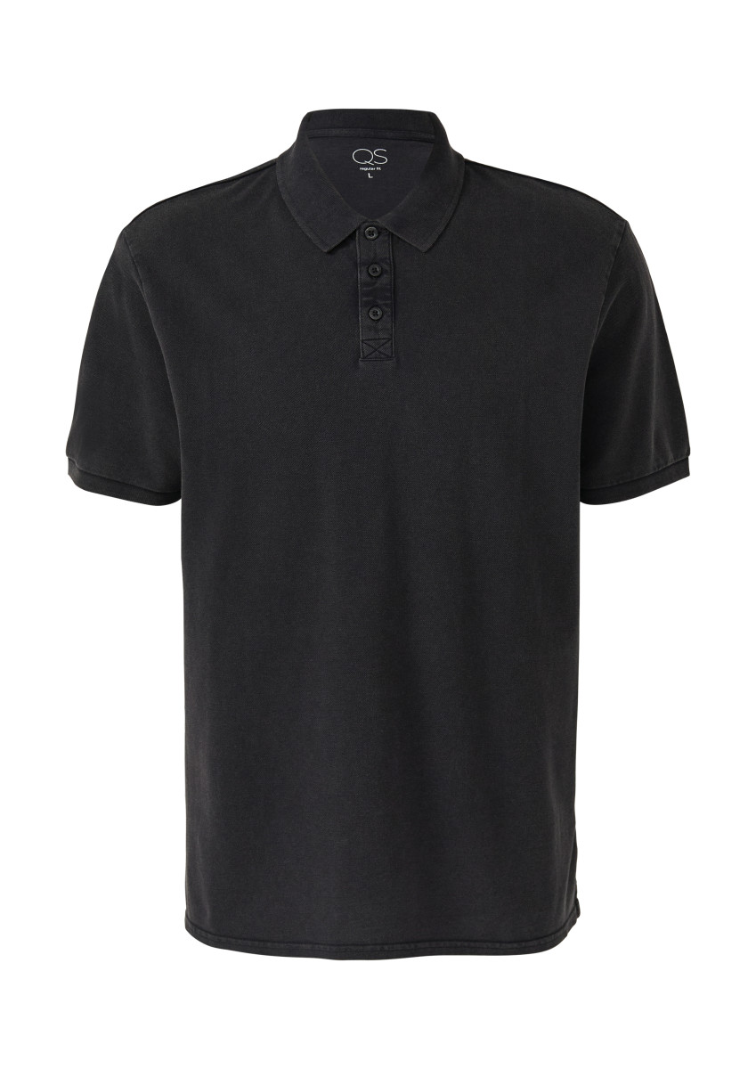 Gewaschenes Polo-Shirt schwarz