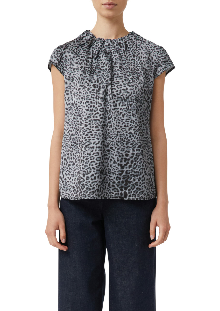 Satinbluse mit Raffung