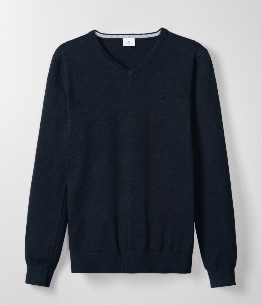 V-Pullover dunkelblau