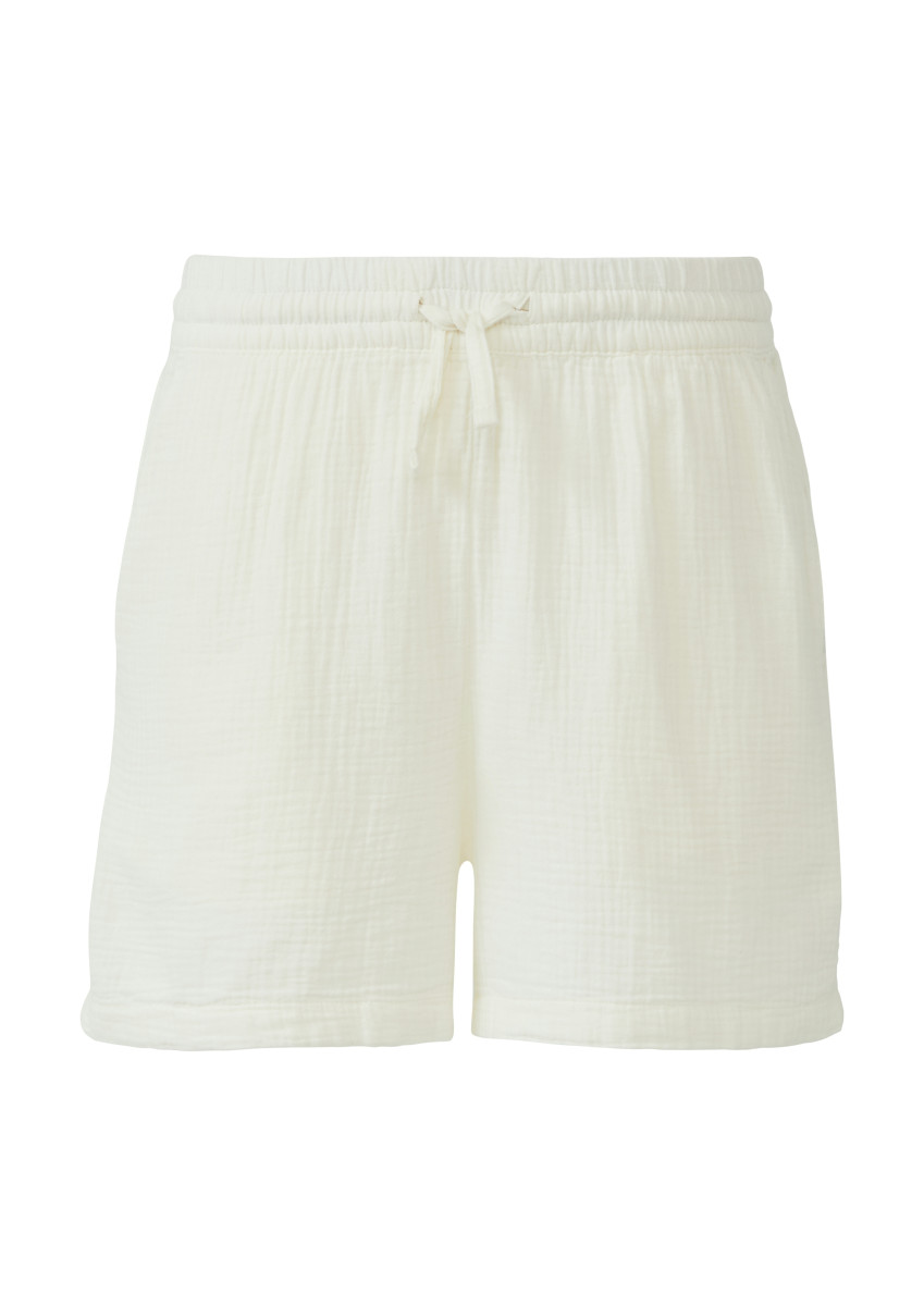 Shorts aus Musselin weiß