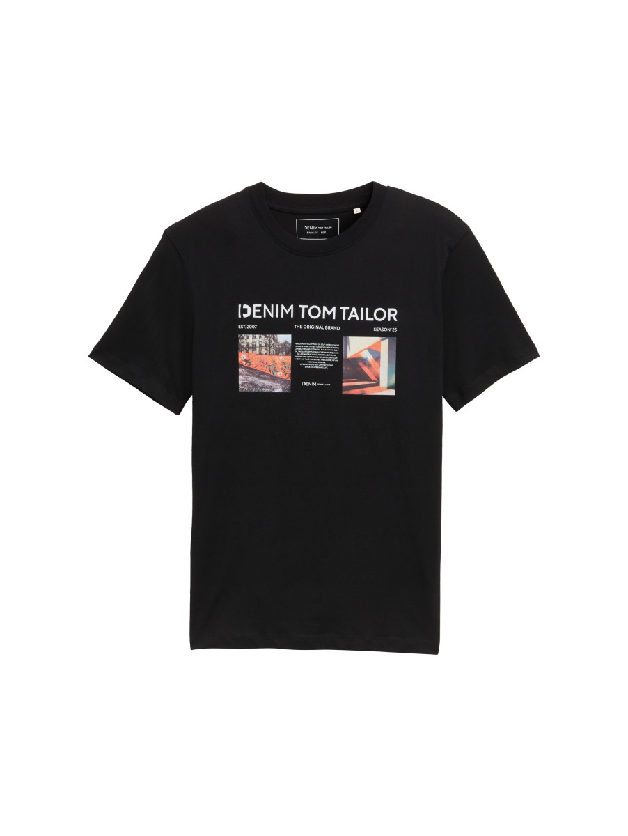 T-Shirt mit Foto-Print schwarz