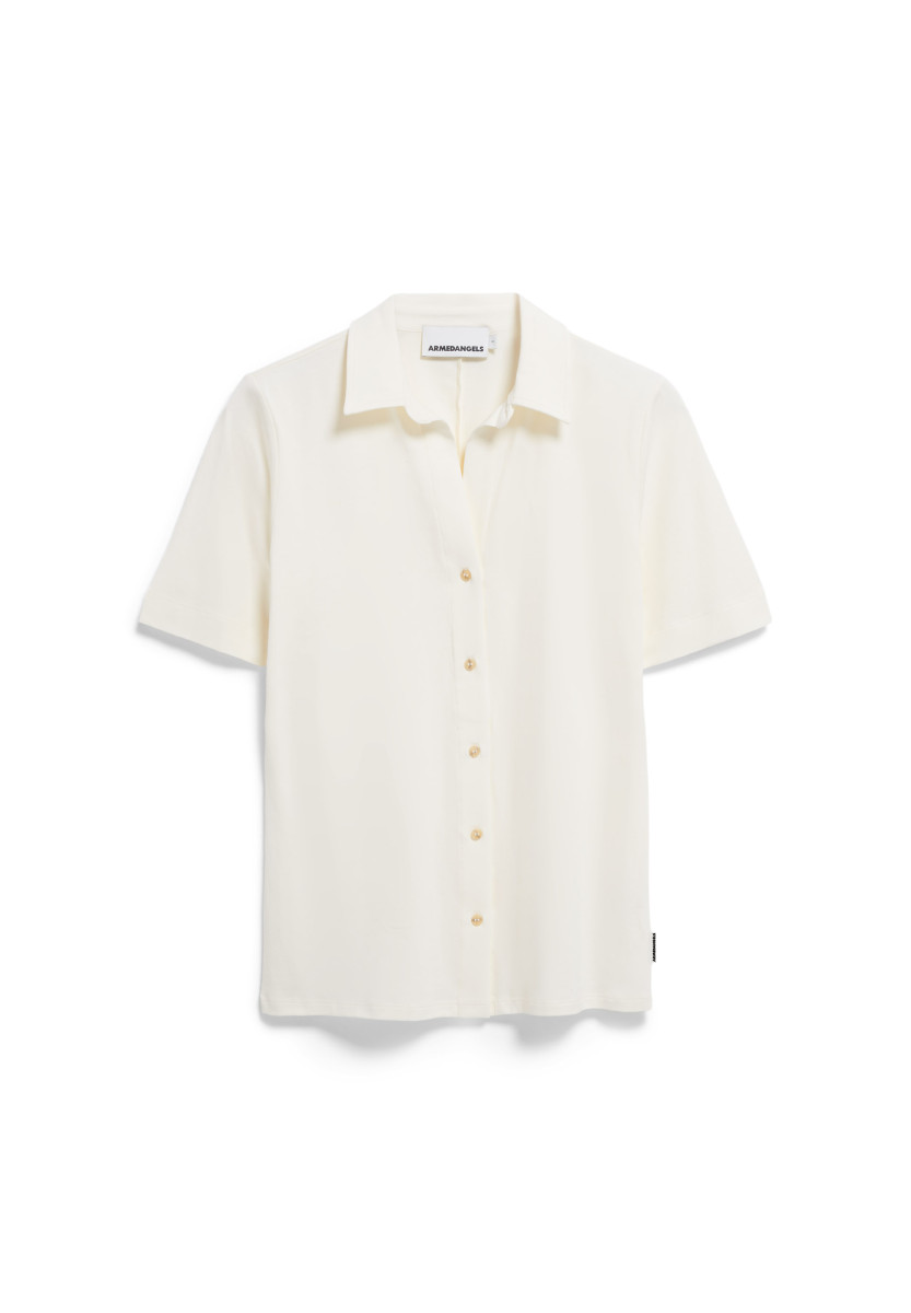 Bluse aus Bio-Baumwoll Mix weiß