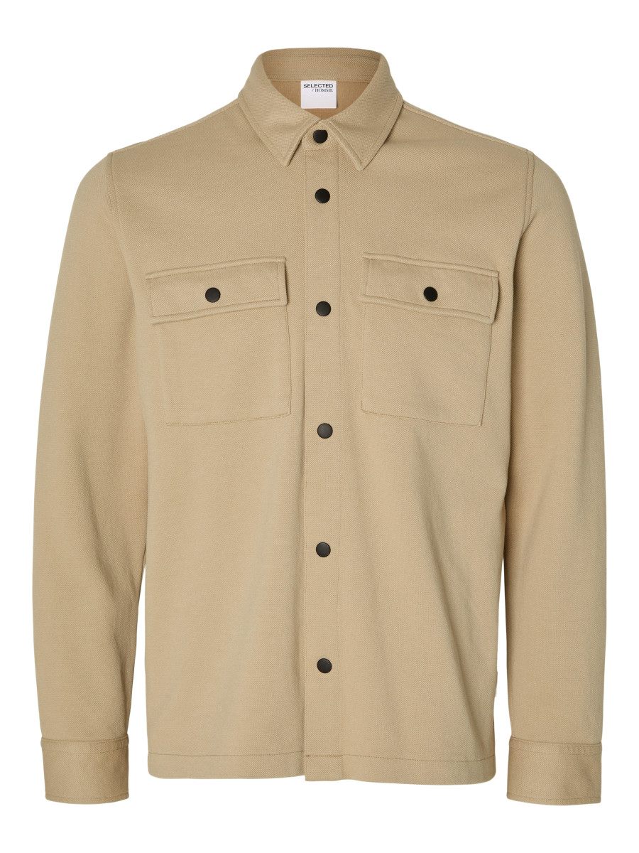 Overshirt-Jacke beige