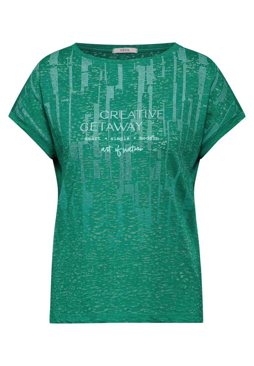 T-Shirt mit Burn-Out Grün