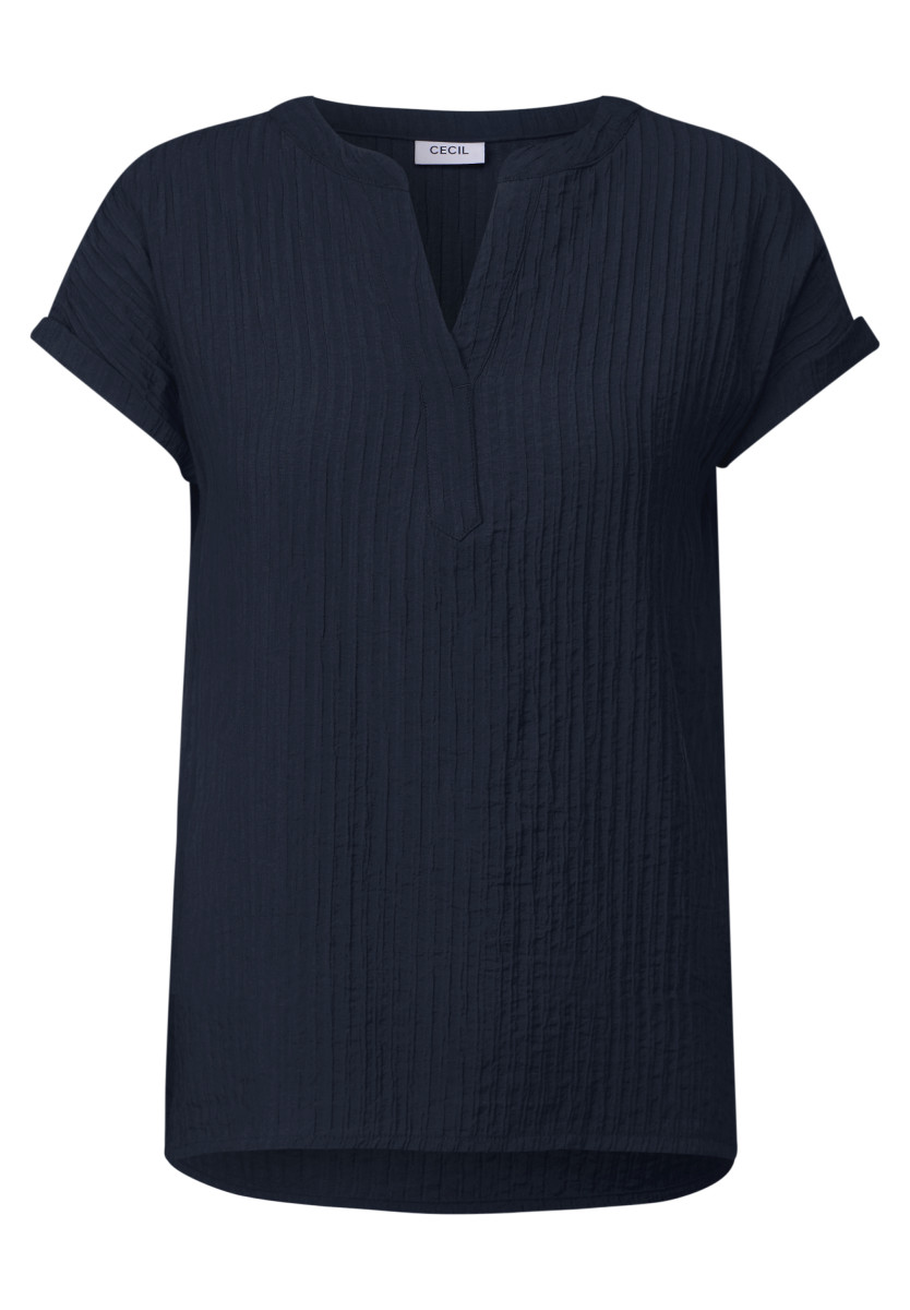 Strukturbluse blau